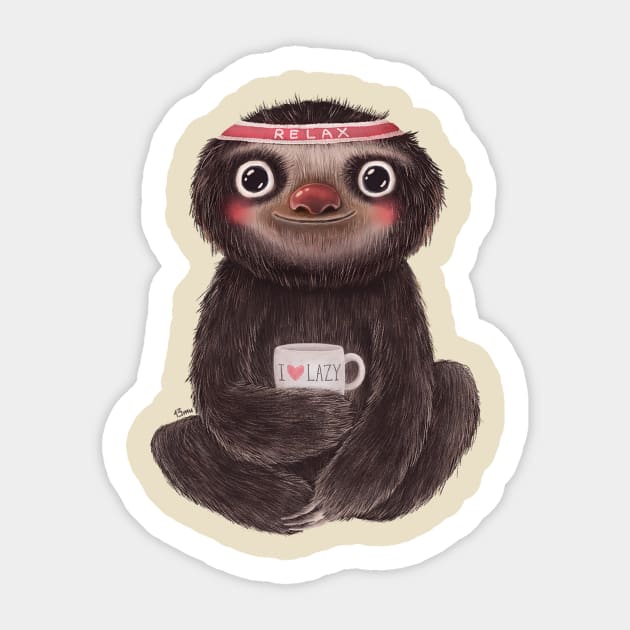 Sloth I♥lazy Sticker by Lime